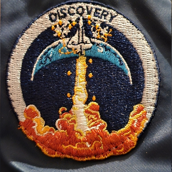 Up and Away NASA Astronaut Space Shuttle Flight Bomber Jacket Multi Patches - Picture 6 of 15